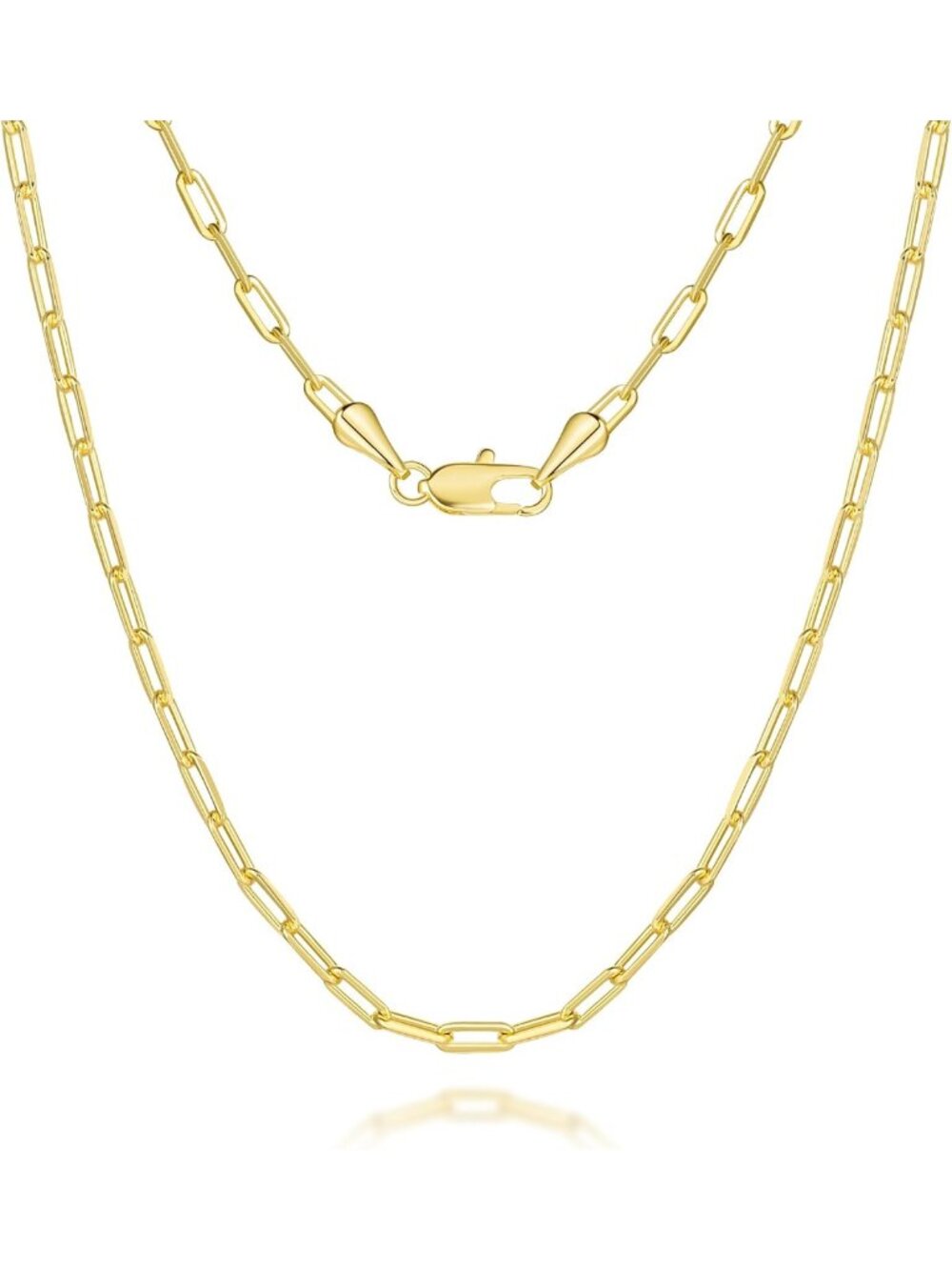 Elegant 14K Gold Paperclip Necklace for Women & Men - Versatile Jewelry Gift